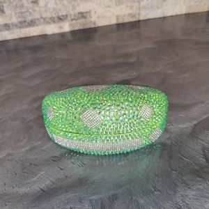 Green Rhinestone Oversized Sunglasses Case